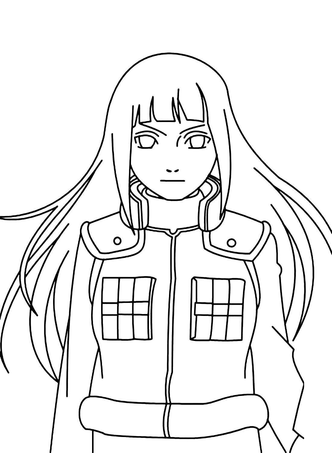 Hyuga Hinata From Naruto Coloring Page from Hyuga Hinata