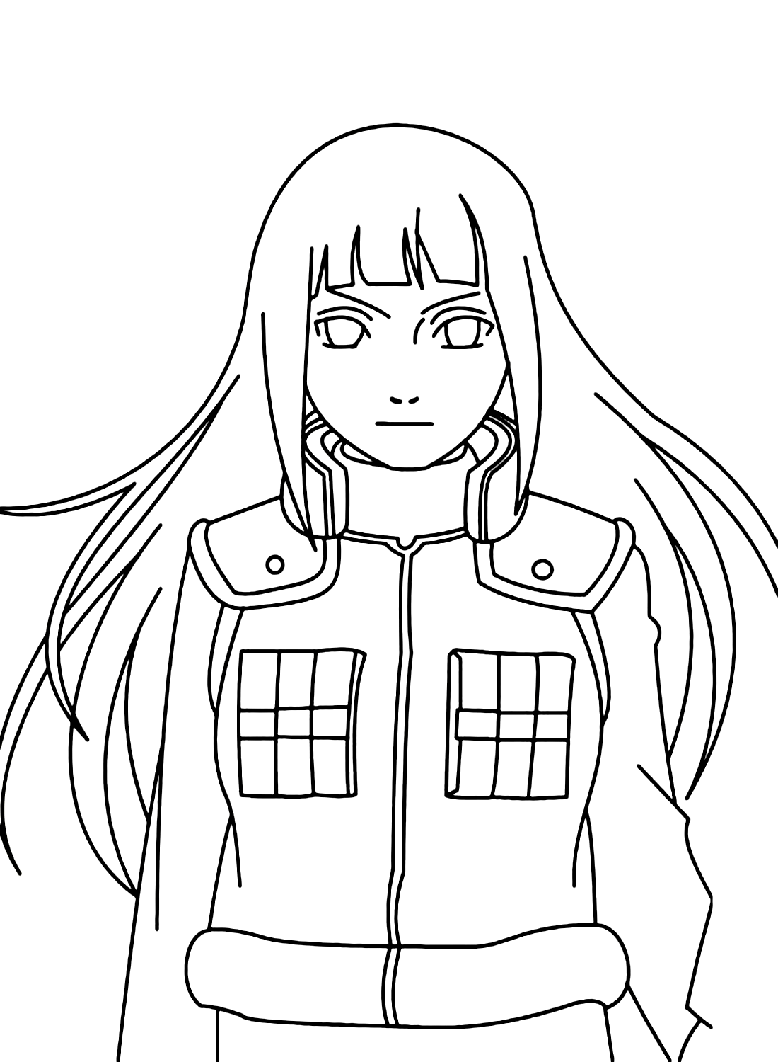 Hyuga Hinata From Naruto Coloring Page - Free Printable Coloring Pages