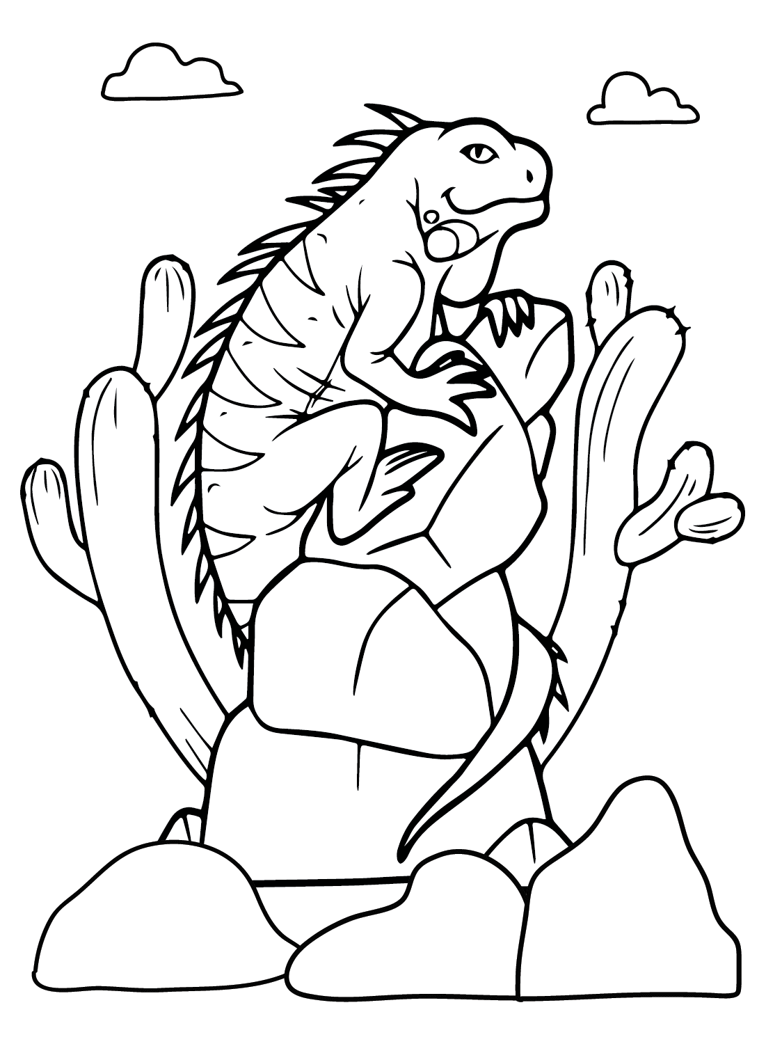 Leguaan kleurplaat van Iguana