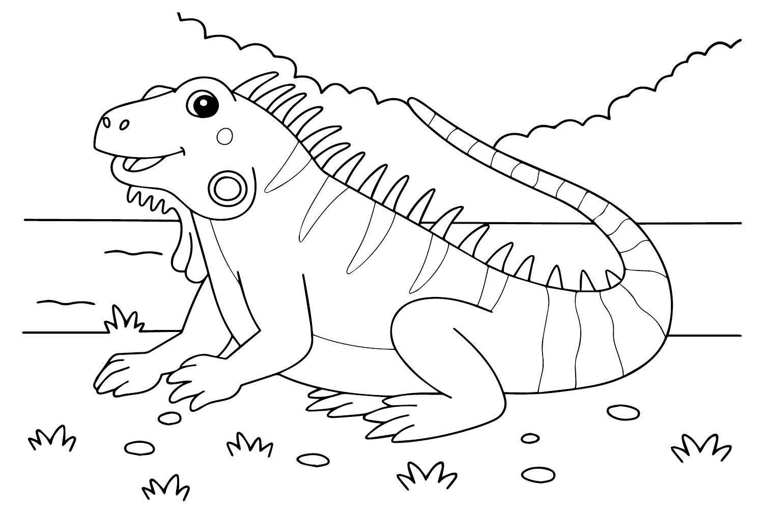 Páginas para colorir de iguana para baixar da Iguana