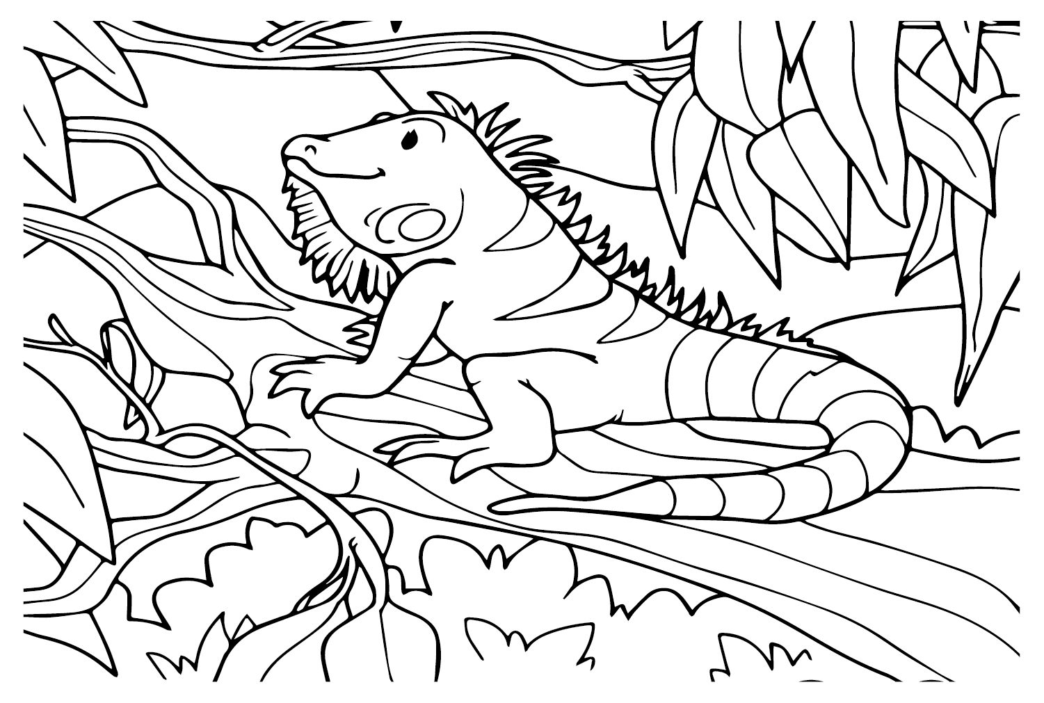 Iguana Coloring Sheet for Kids