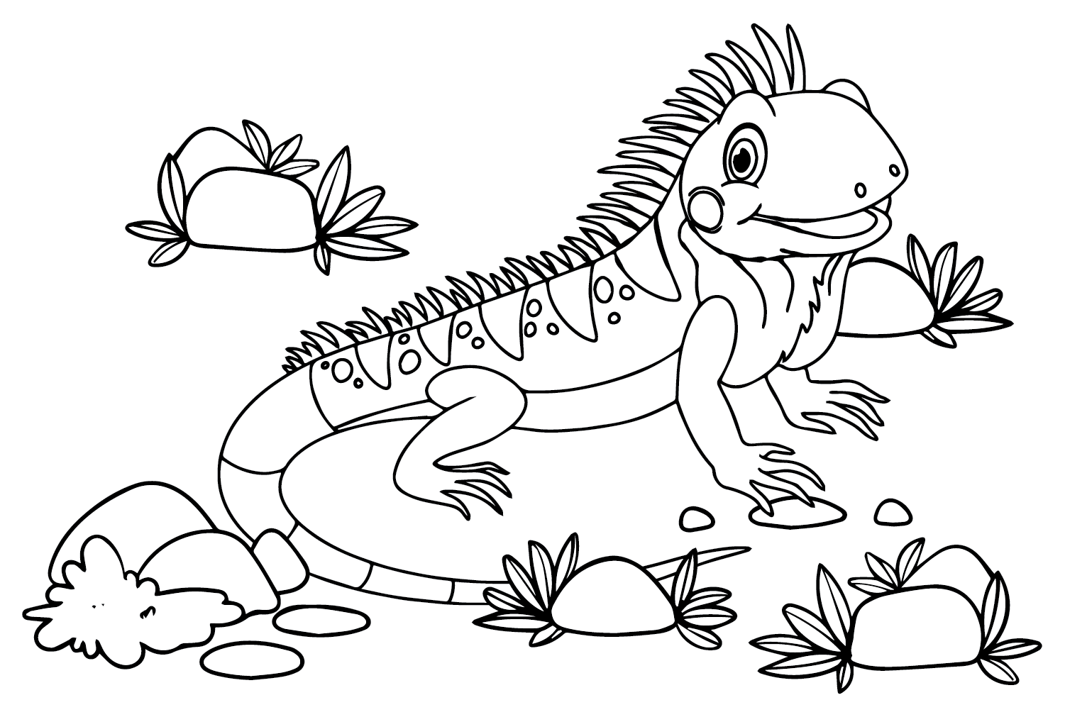 Iguana Smile Coloring Page