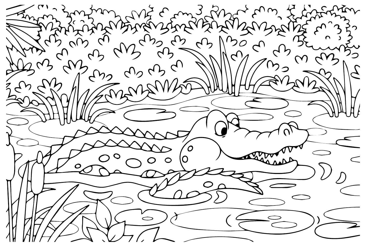 Afbeeldingen Krokodil kleurplaat van Krokodil