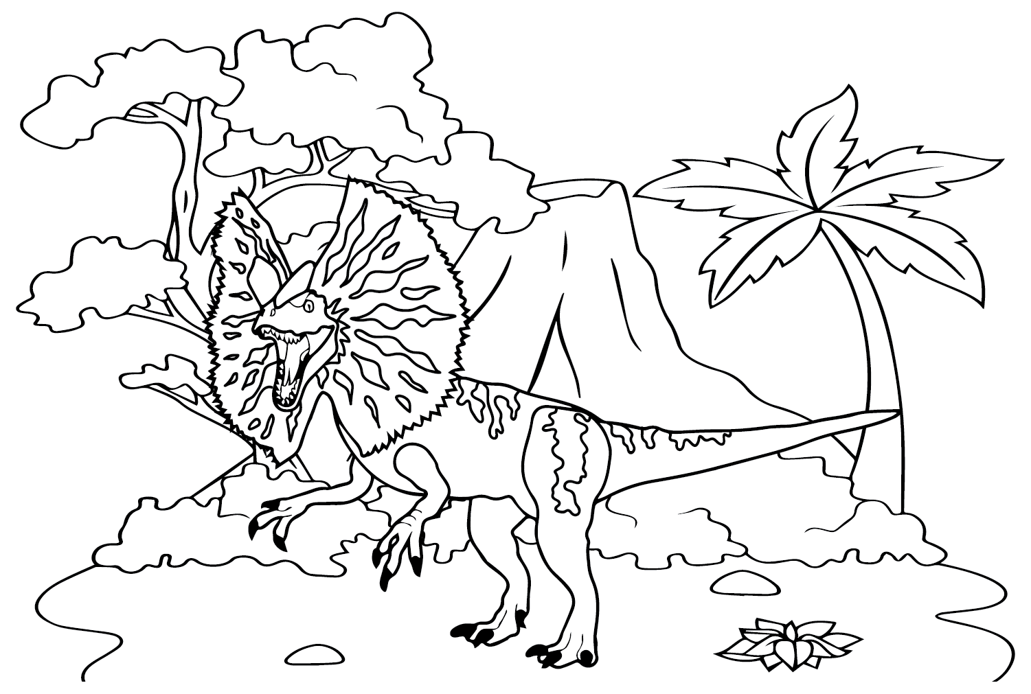 Imagens Folha para colorir do Dilophosaurus do Dilophosaurus