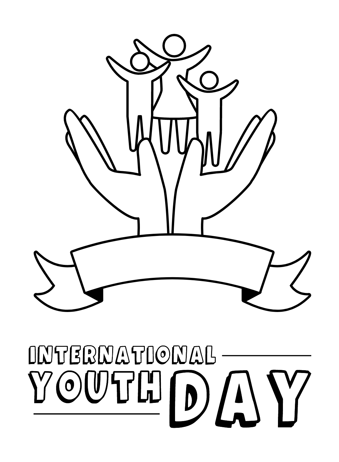 International Youth Day Coloring Page for Kids from International Youth Day