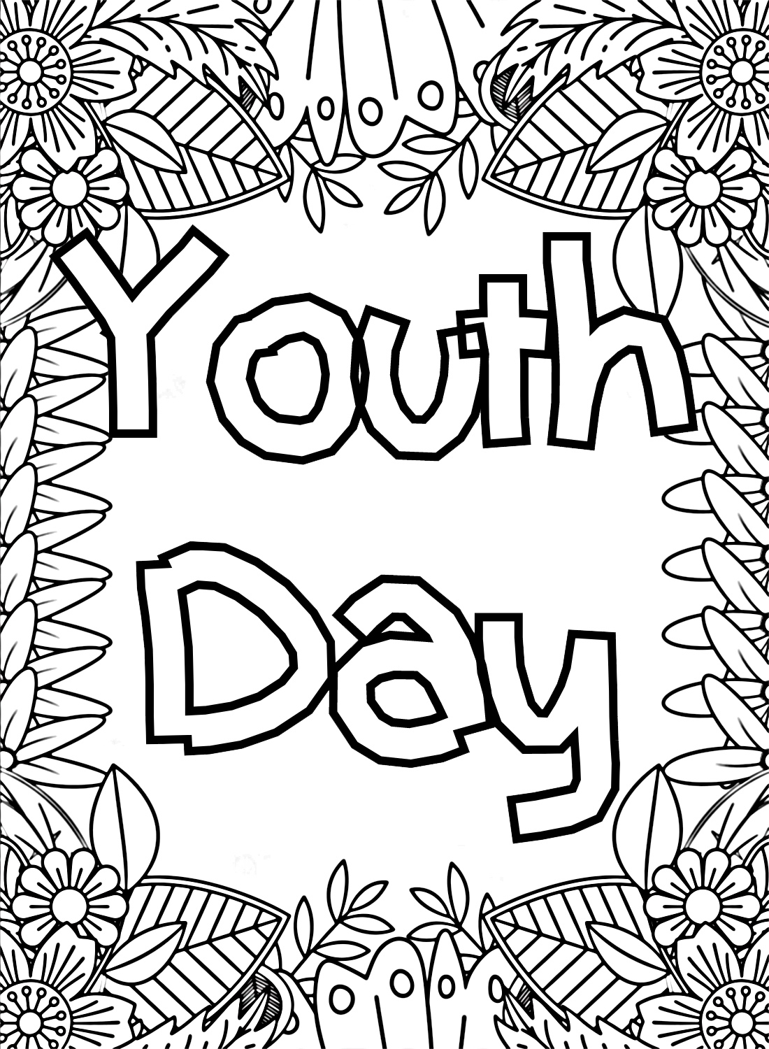 Immagine della Giornata Internazionale della Gioventù da colorare dalla Giornata Internazionale della Gioventù