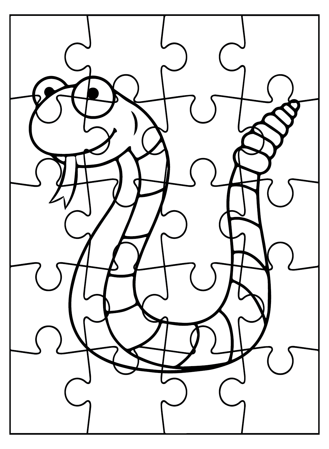 Rompecabezas de Serpiente de Cascabel para colorear de Serpiente de Cascabel