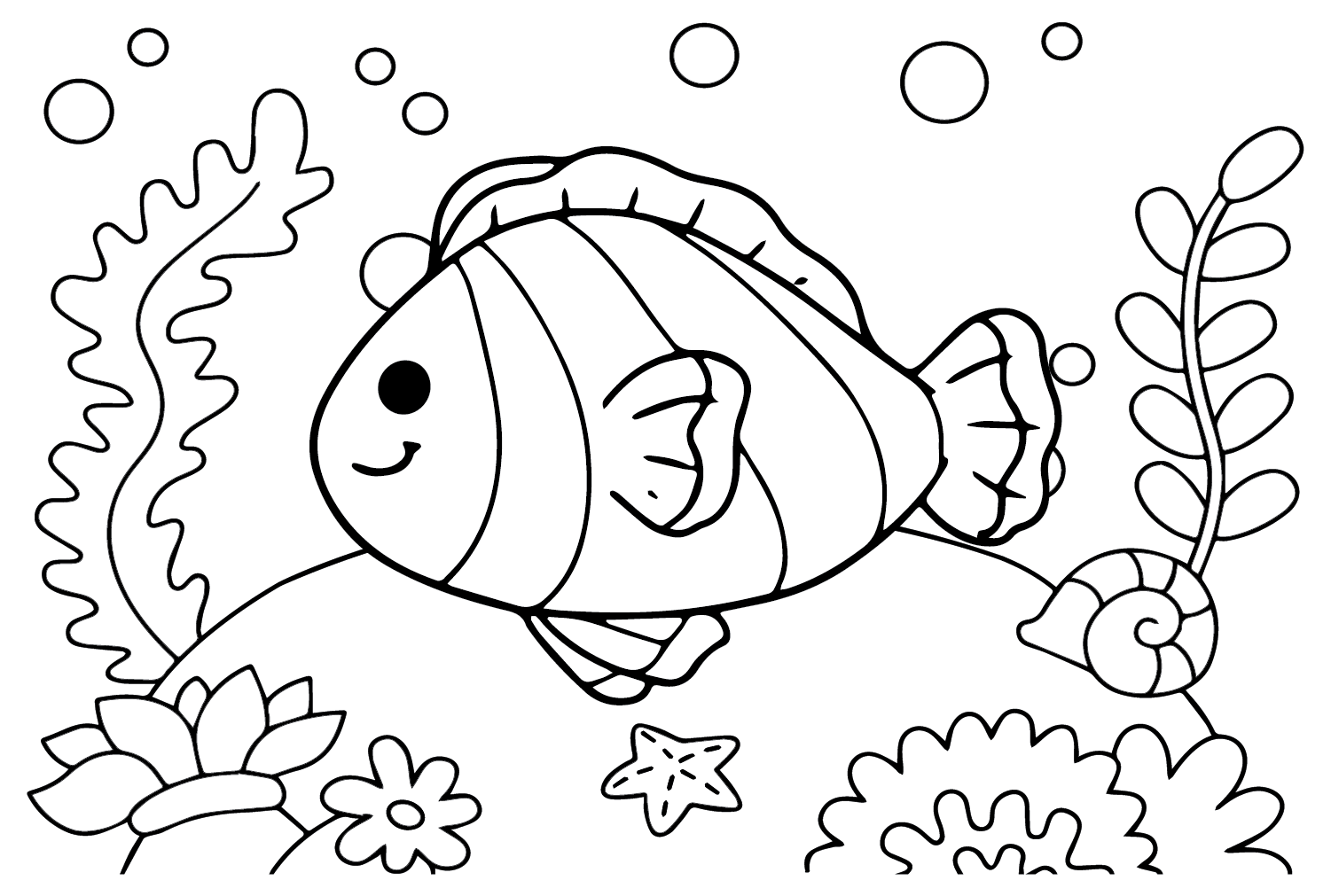 Кавайная рыба-клоун из Clownfish