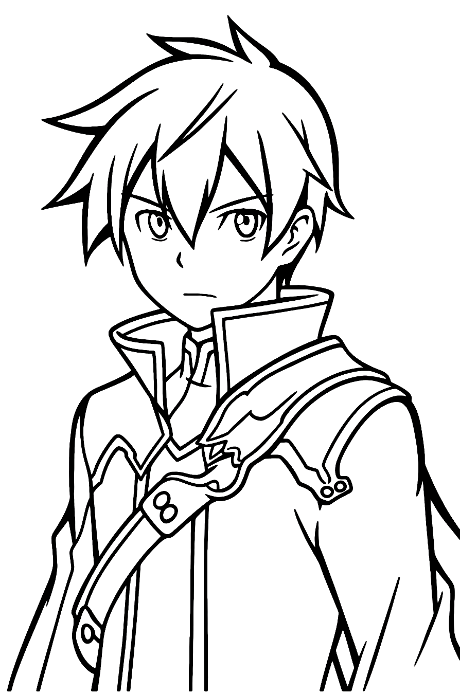 Kirito From Sword Art Online Coloring Pages