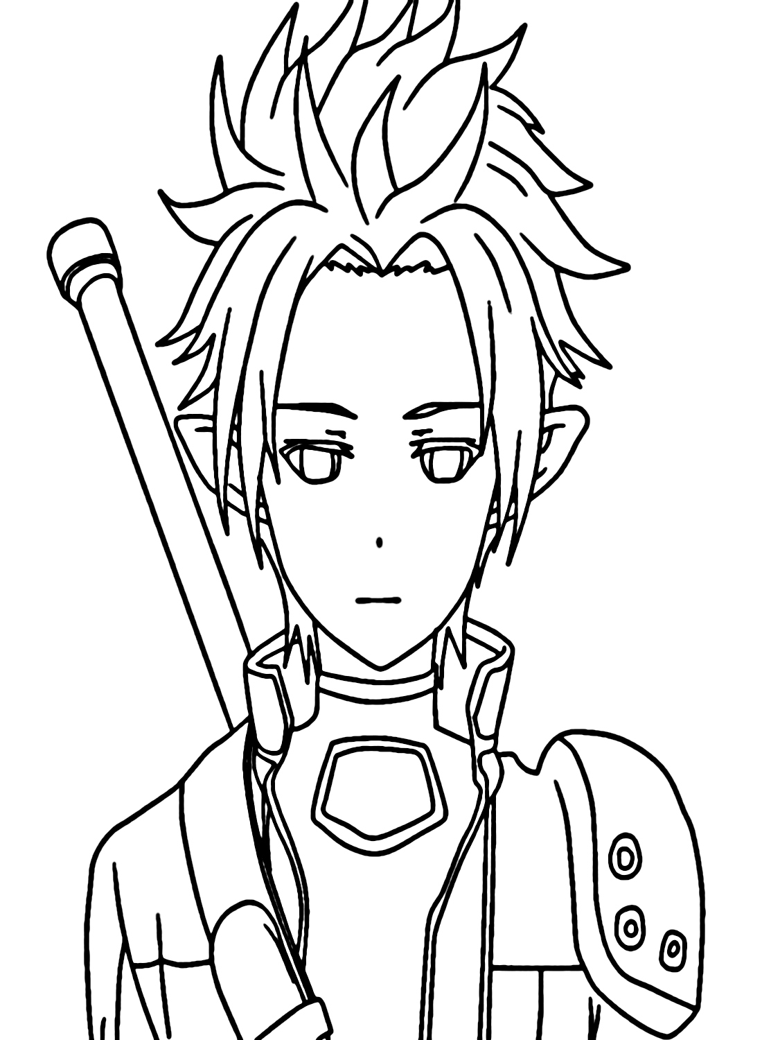 Kirito in Sword Art Online Coloring Pages