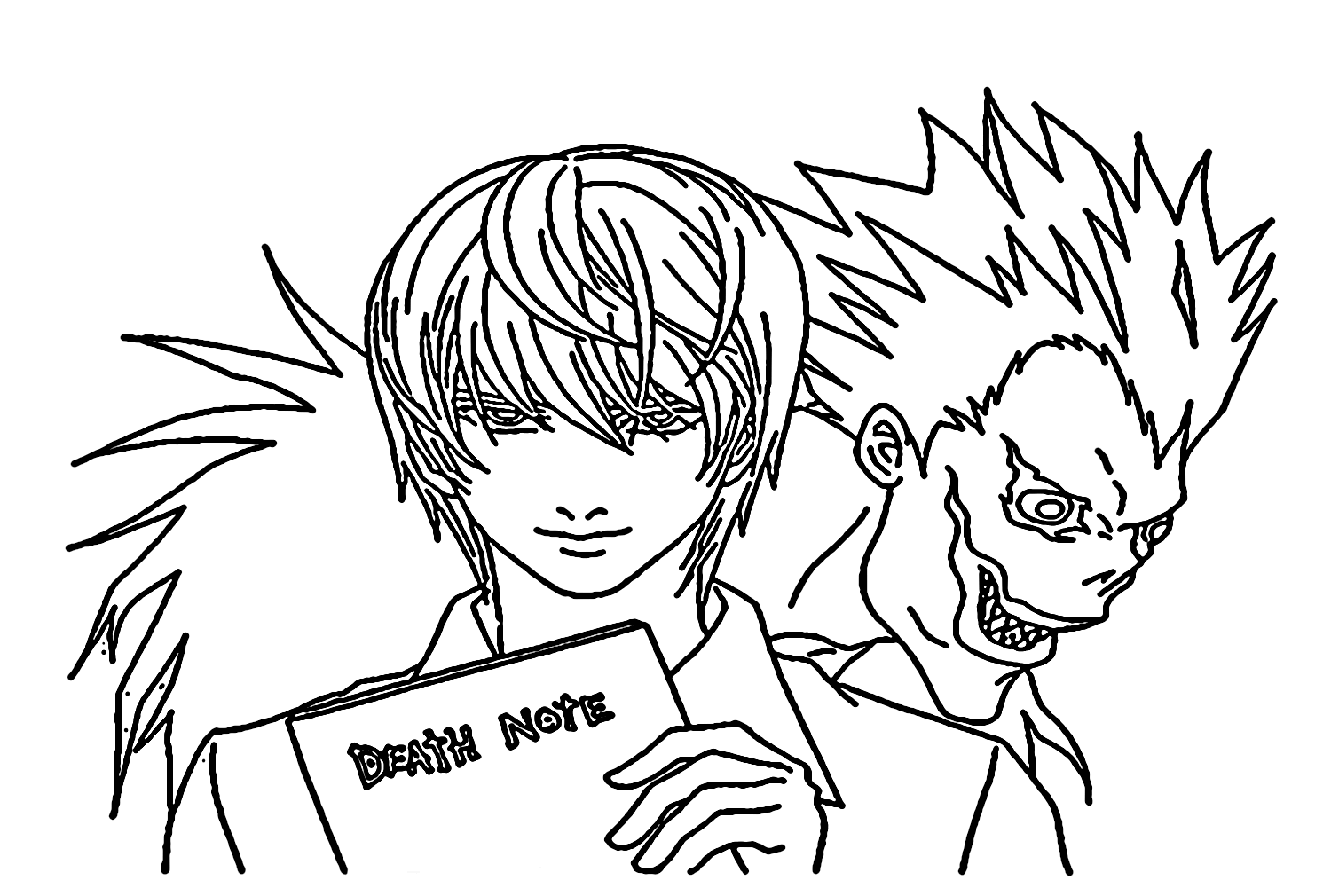 Light and Ryuk from Death Note Coloring Pages
