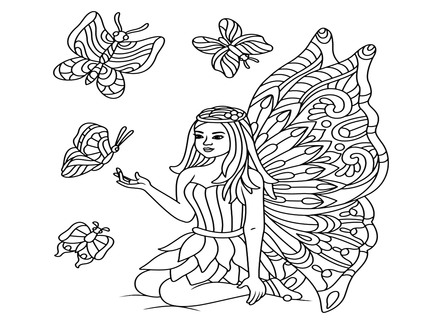 Lovely Fairy Coloring Page