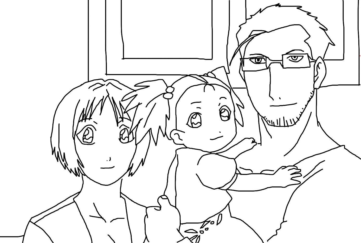 Maes Hughes with Family Coloring Page from Maes Hughes
