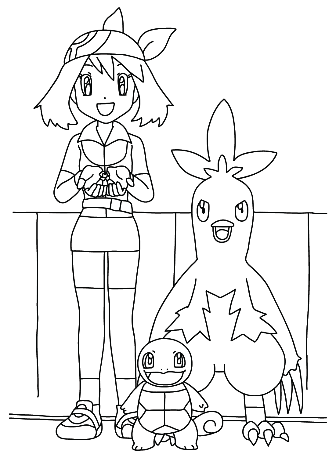 May and Pokemon Coloring Page from May Pokemon