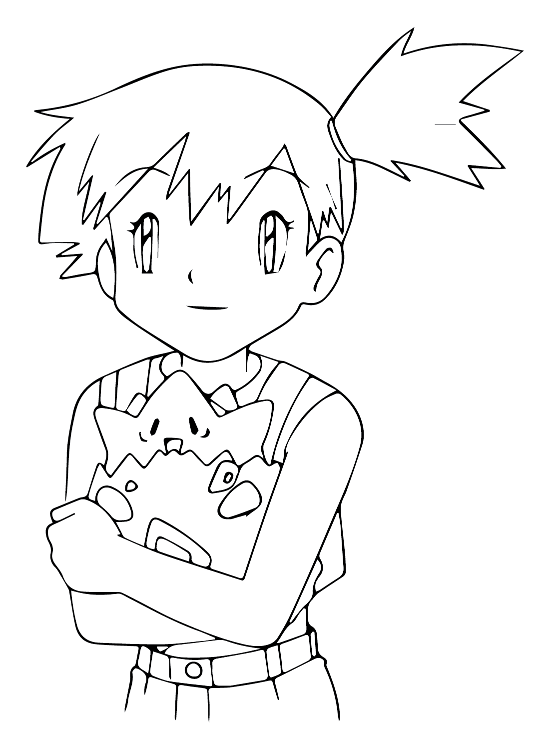 Misty and Togepi Coloring Page from Misty