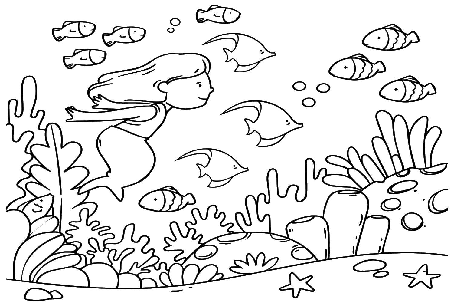 Pennant Coralfish und Meerjungfrau von Pennant Coralfish