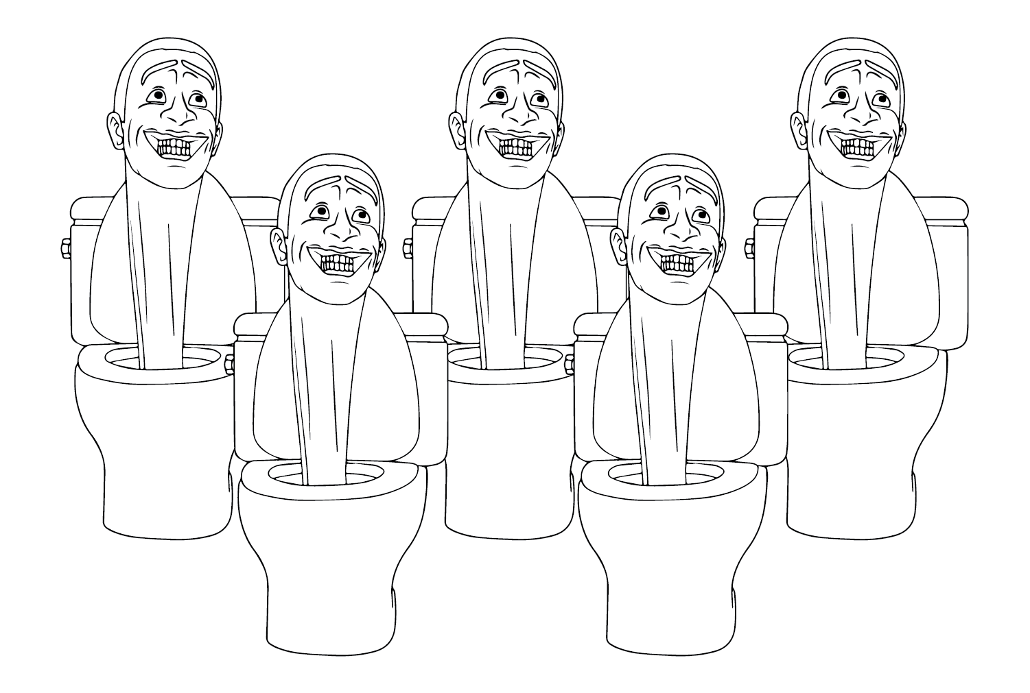 Imagen para colorear del inodoro Skibidi de Skibidi Toilet