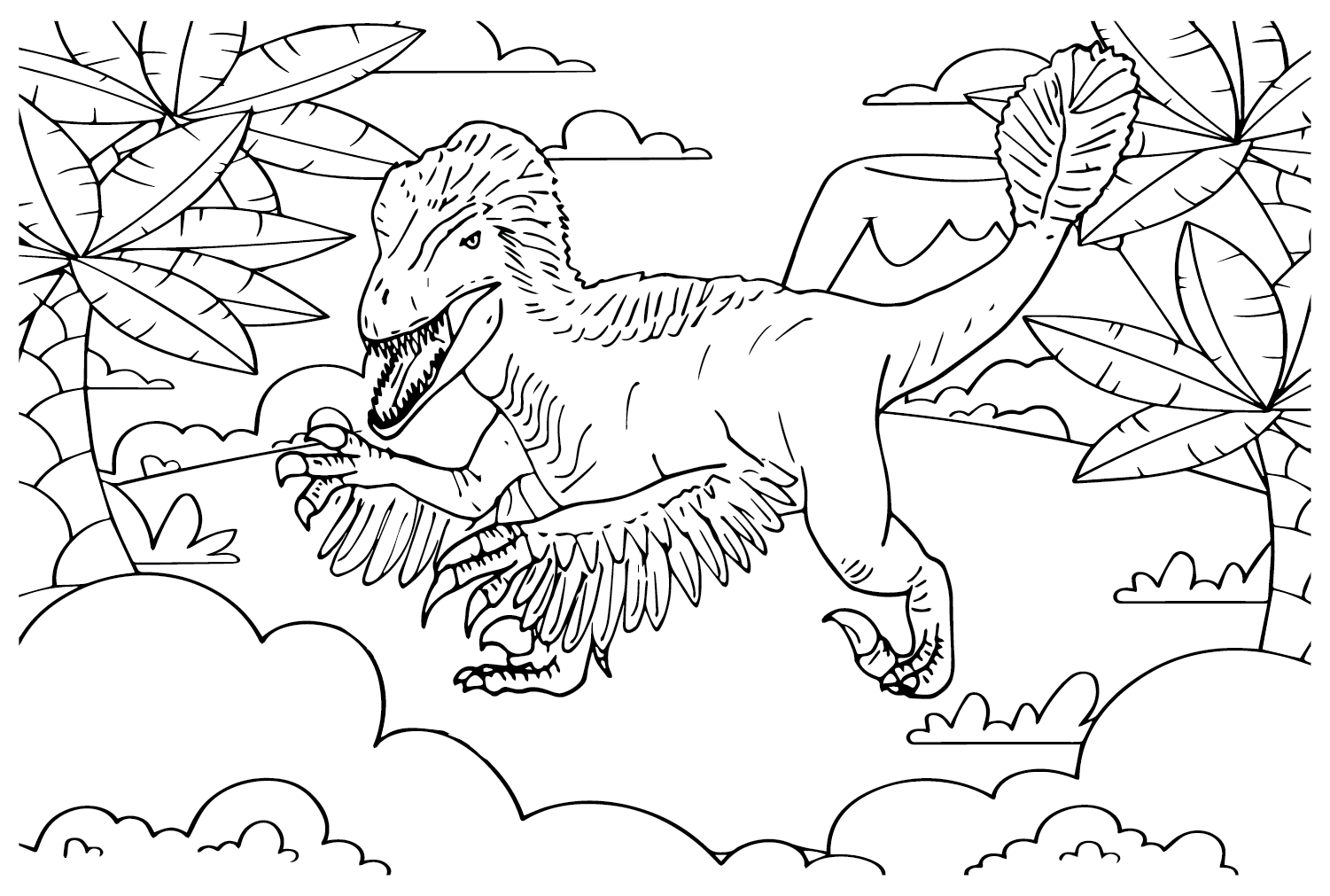 Imagens de uma página para colorir de Utahraptor de Utahraptor