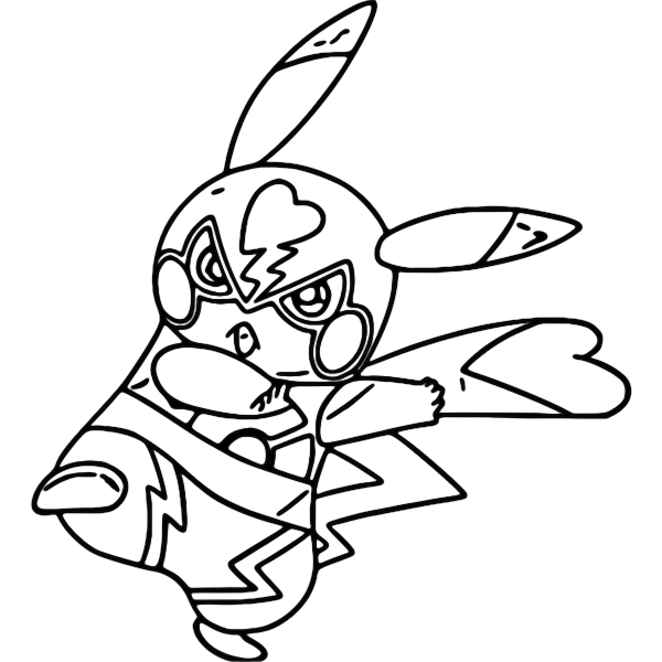 Pikachu Libre Coloring Page