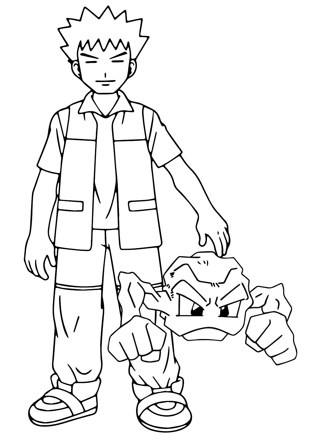 Pokemon Brock Coloring Page from Brock