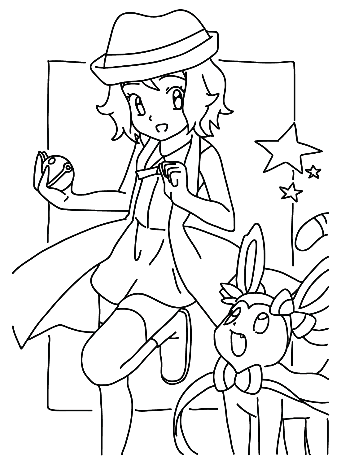 Livro para colorir desenho Serena Pokémon X e Y Pokemon preto e branco,  traje de desenho 700, branco, mamífero, outros png