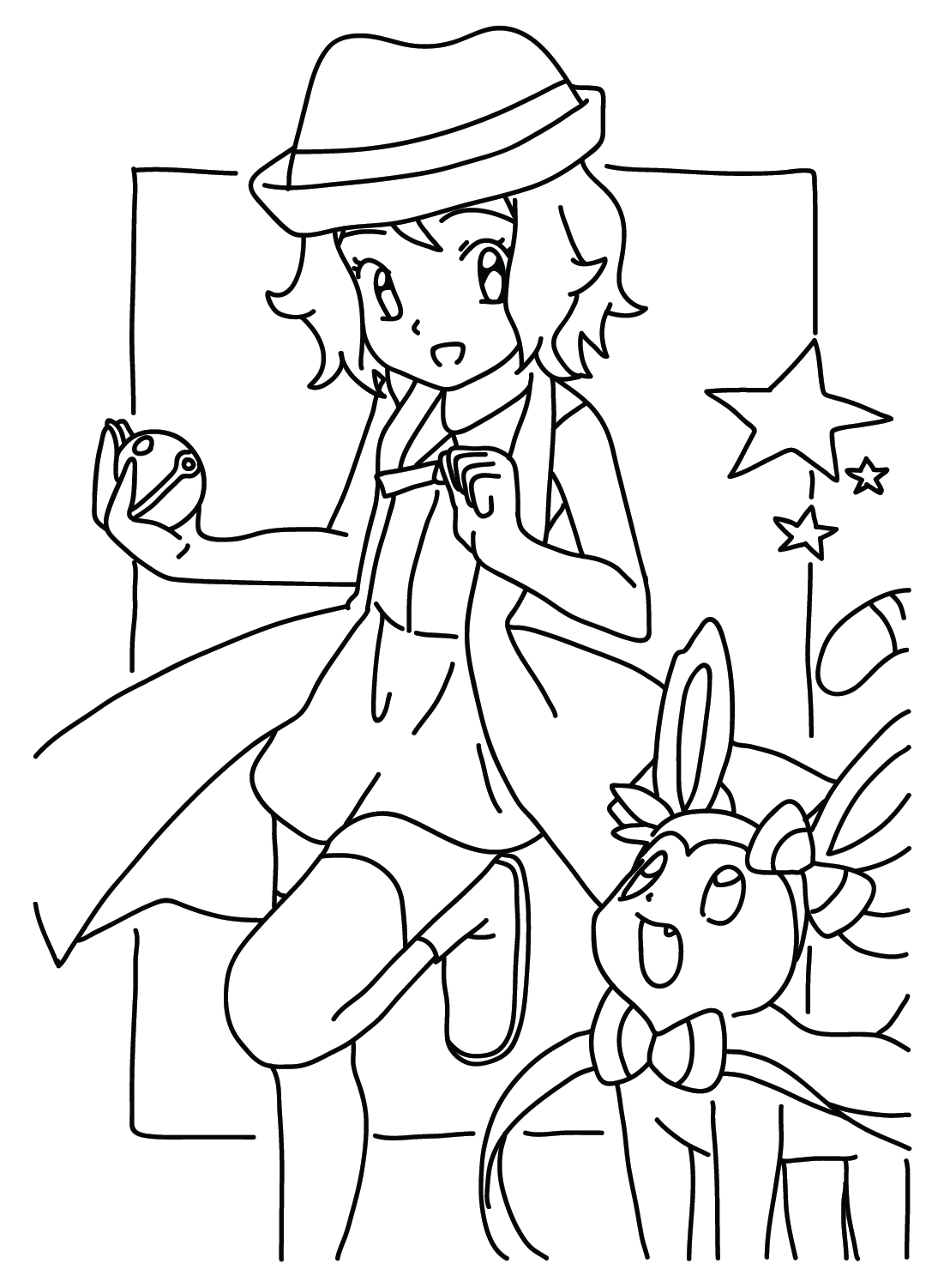 Disegni da colorare Pokemon Serena di Serena