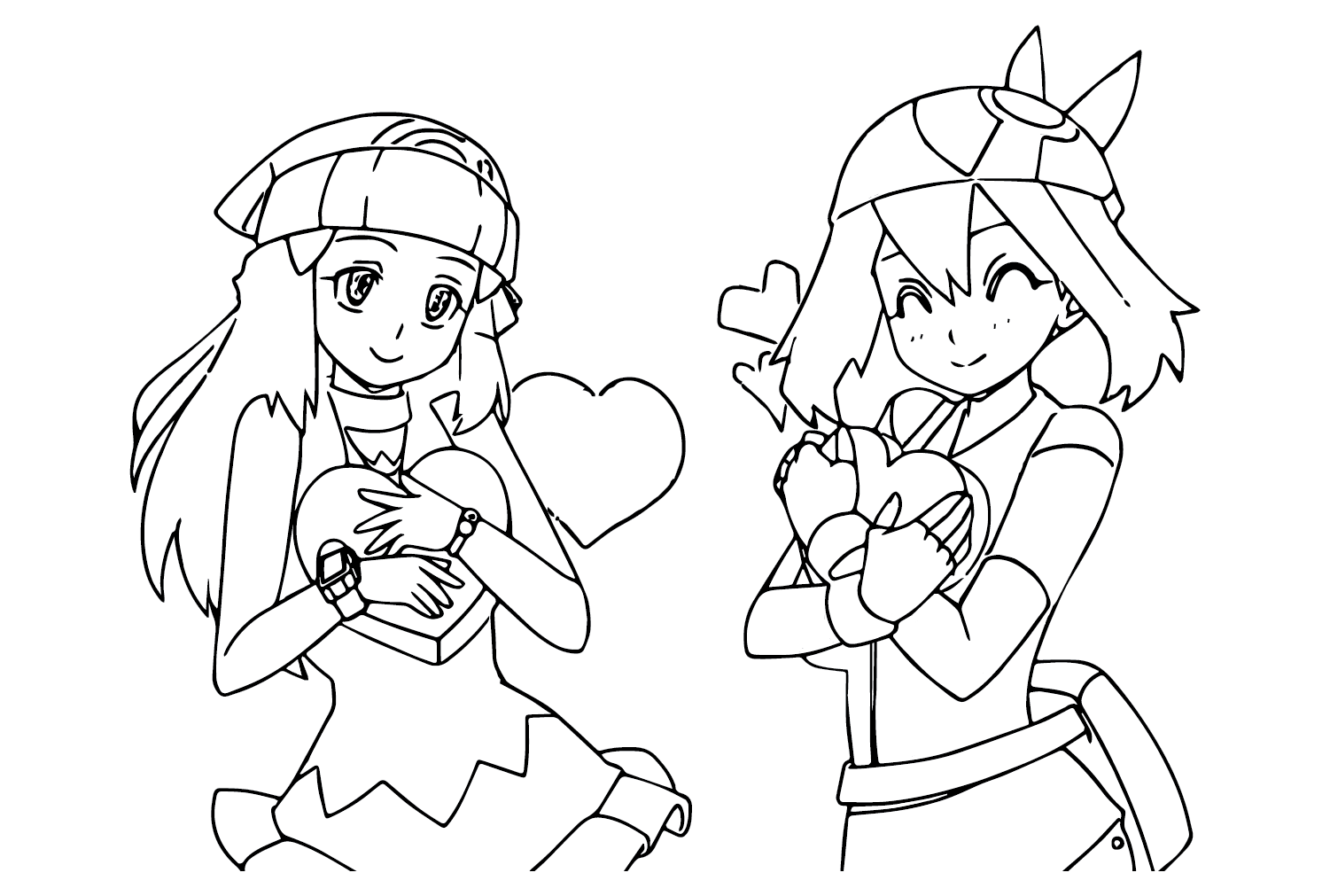 Pokemon Dawn and May Coloring Page from May Pokemon