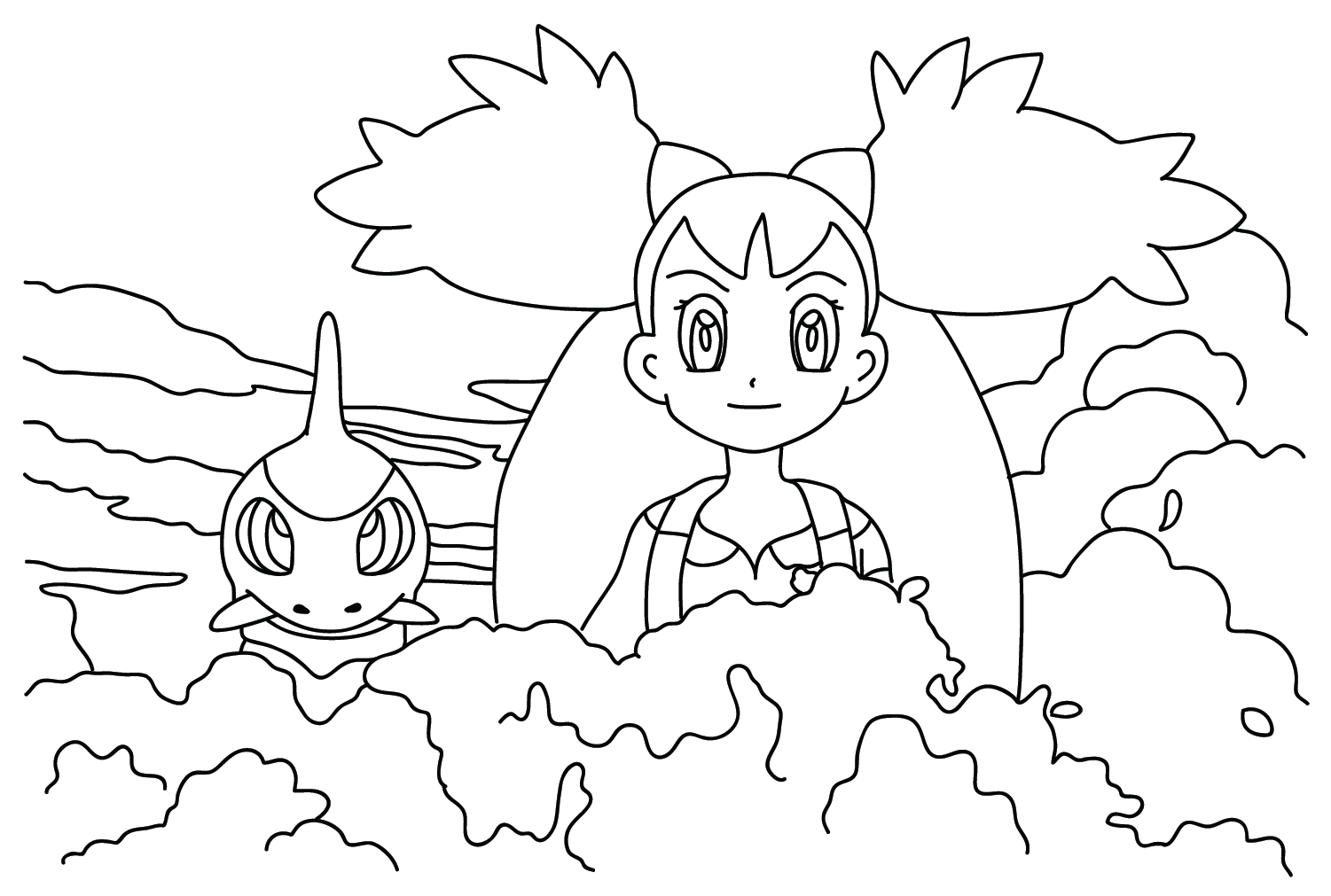 Раскраска Покемон и Ирис от Iris Pokemon