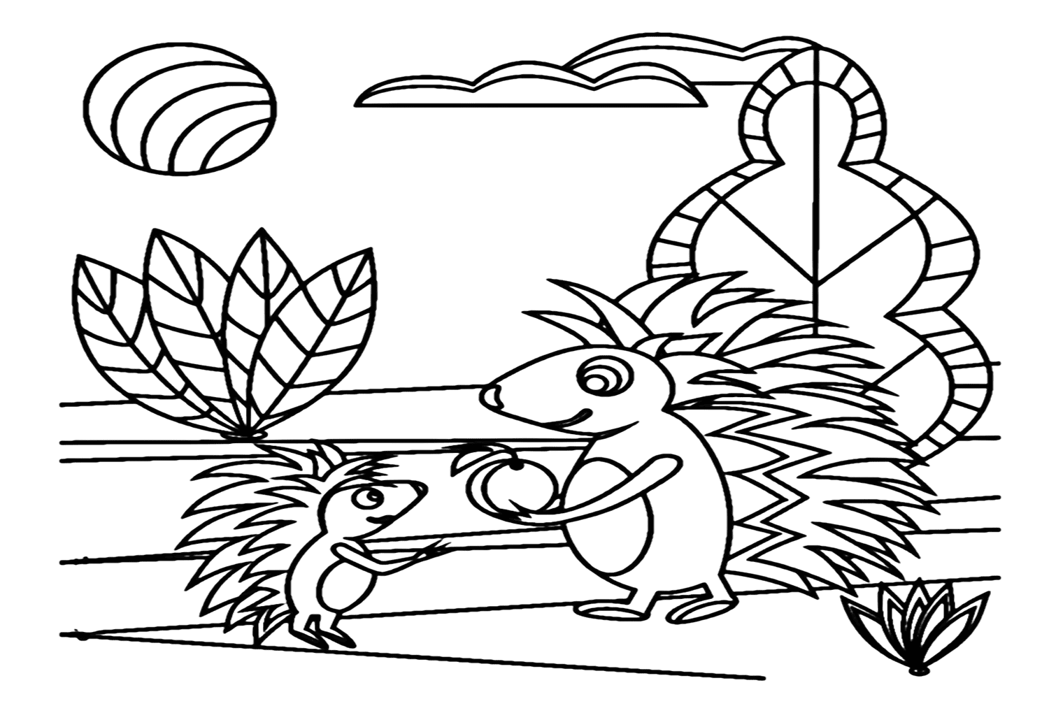 Página para colorear de puercoespín para niños de Porcupine