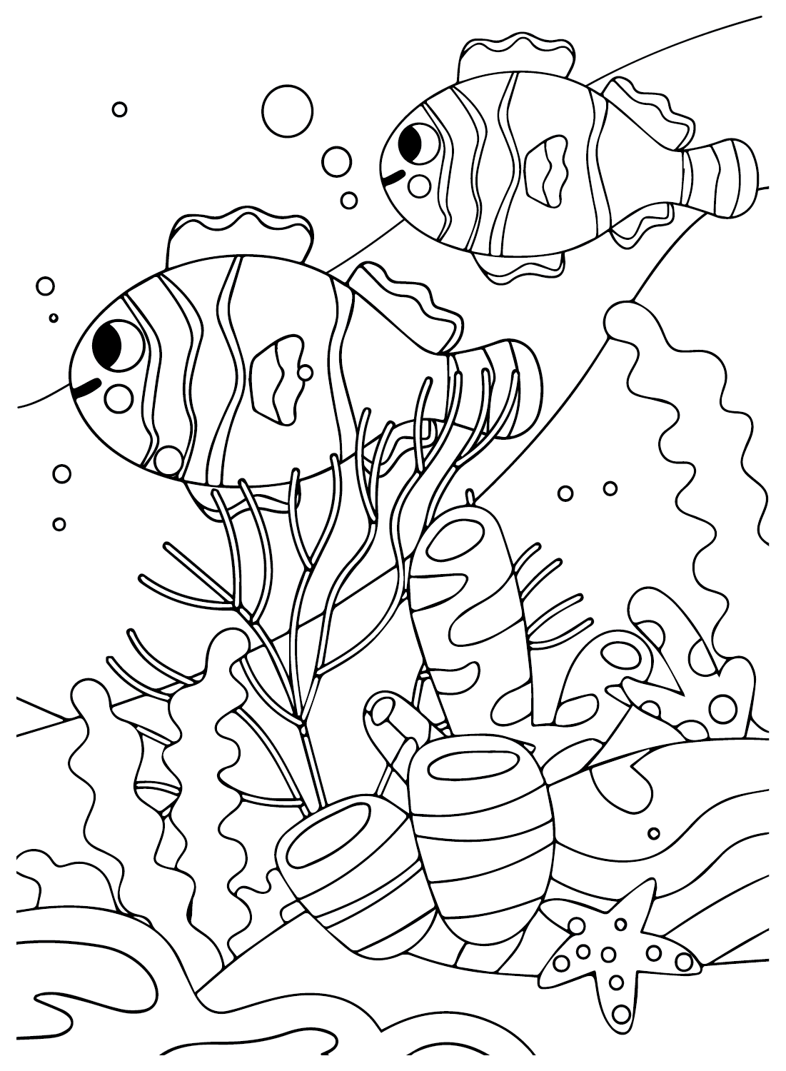 Print Clownfish Coloring Pages