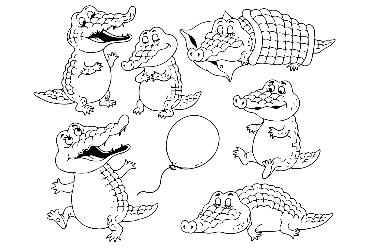 Print de krokodilkleurplaat van Krokodil