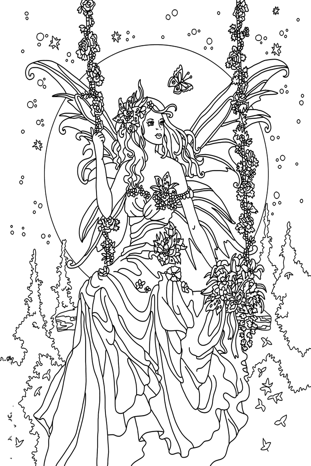 Printable Coloring Page Fairy from Fairy