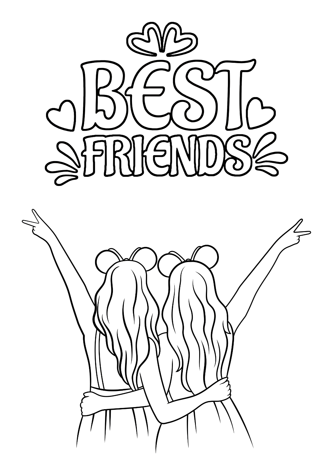 Páginas para colorear de amistad imprimibles de Amistad
