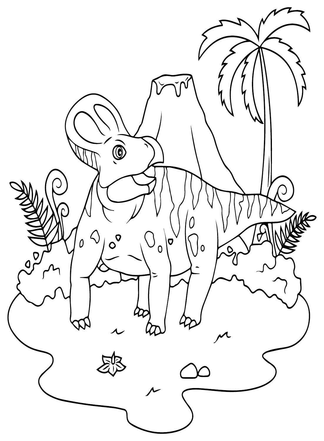 Página para colorir de Protoceratops para impressão em Protoceratops