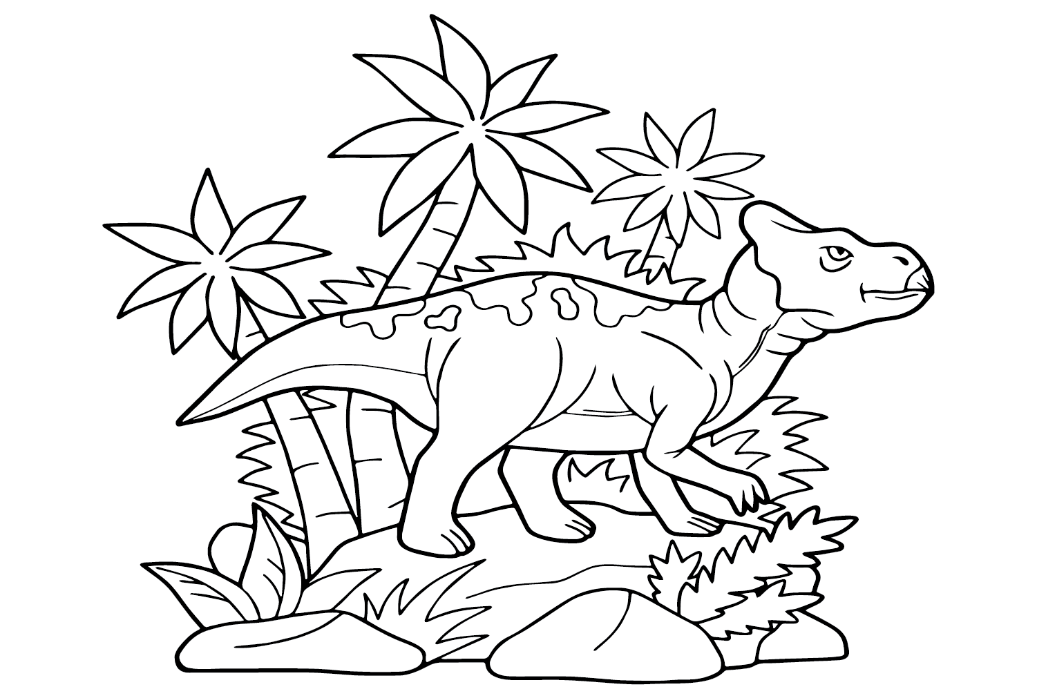 Illustrazione di Protoceratops Pagina da colorare di Protoceratops