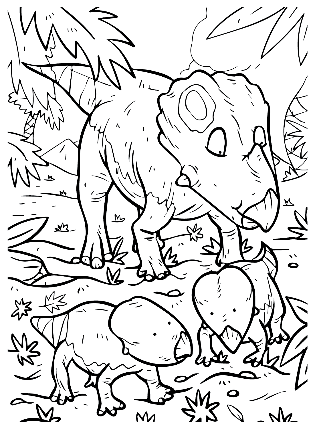 Página para colorir de imagens de protoceratops de Protoceratops