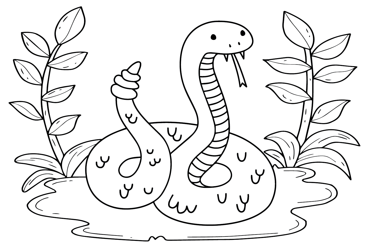 Image de serpent à sonnette à colorier de Serpent à sonnette