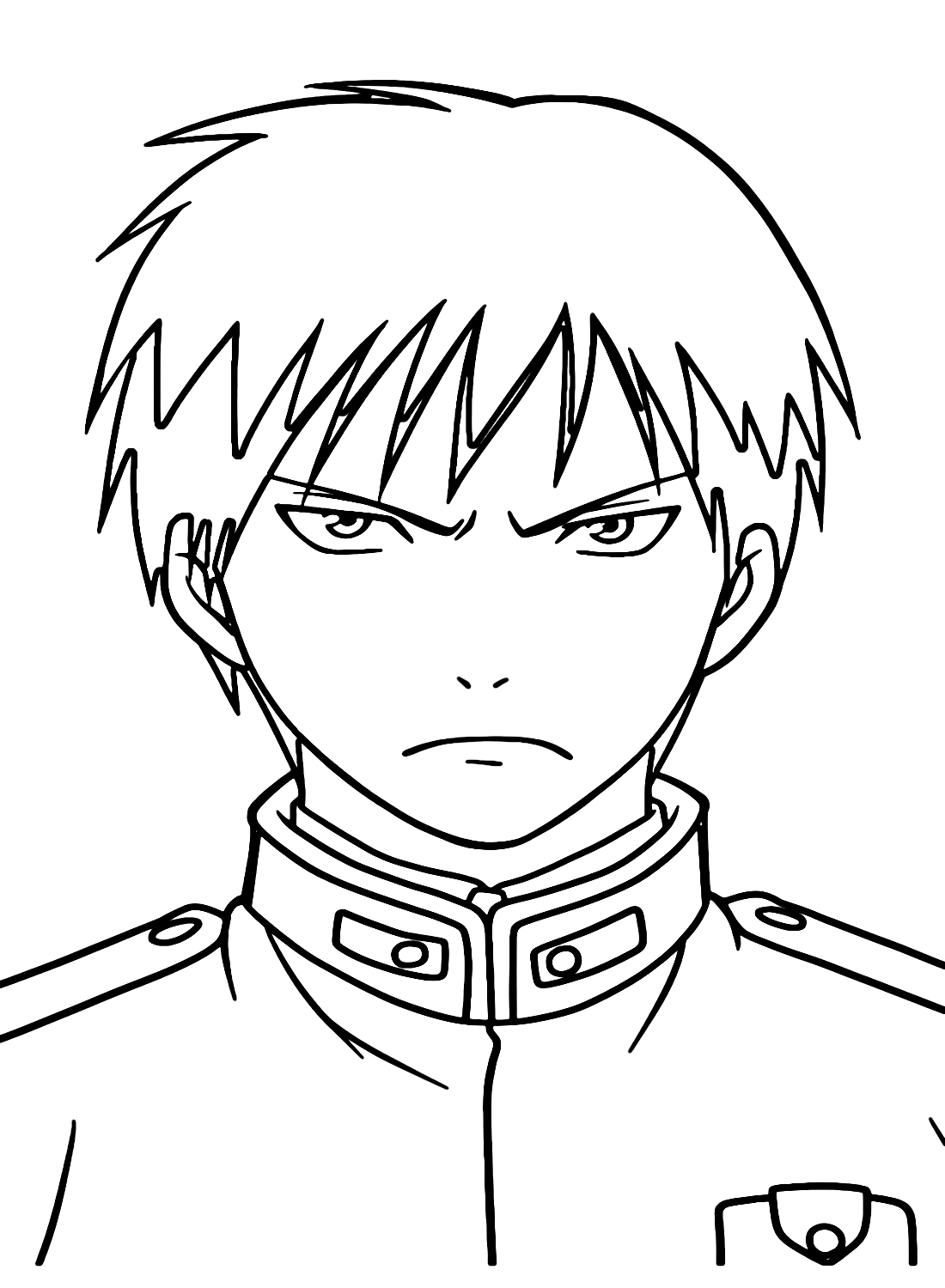 Roy Mustang Anime Coloring Page from Roy Mustang
