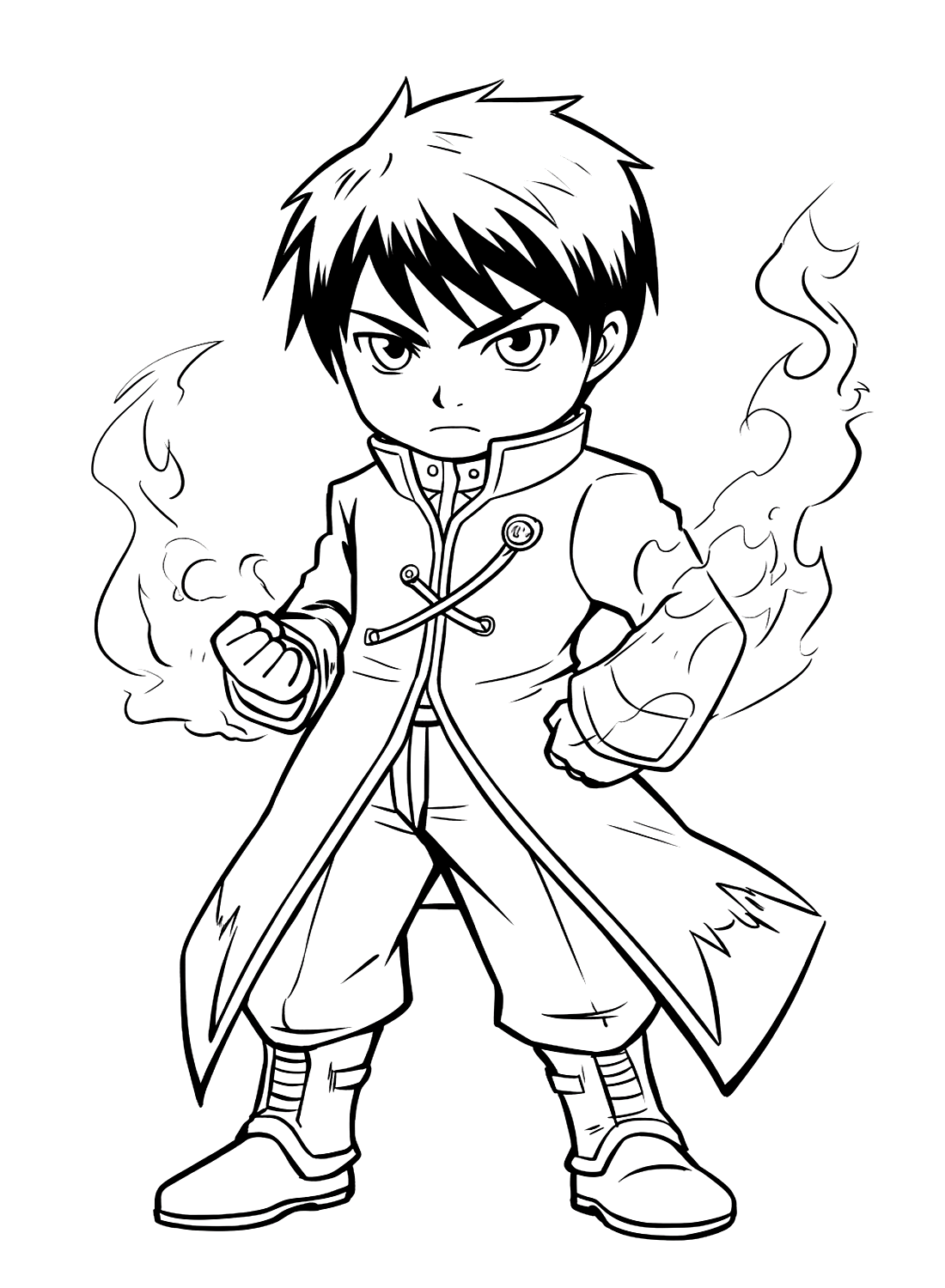 Roy Mustang Coloring Page Online from Roy Mustang