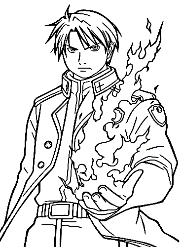 Roy Mustang Coloring Page PDF