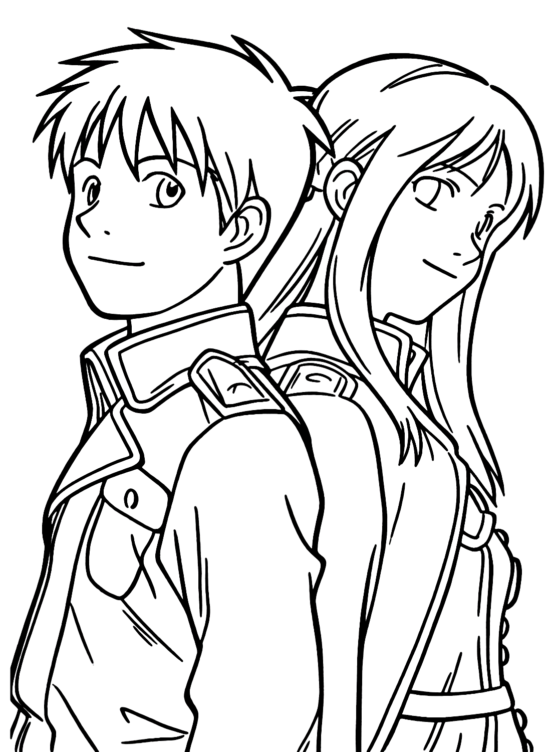 Roy Mustang and Riza Hawkeye To Color from Roy Mustang