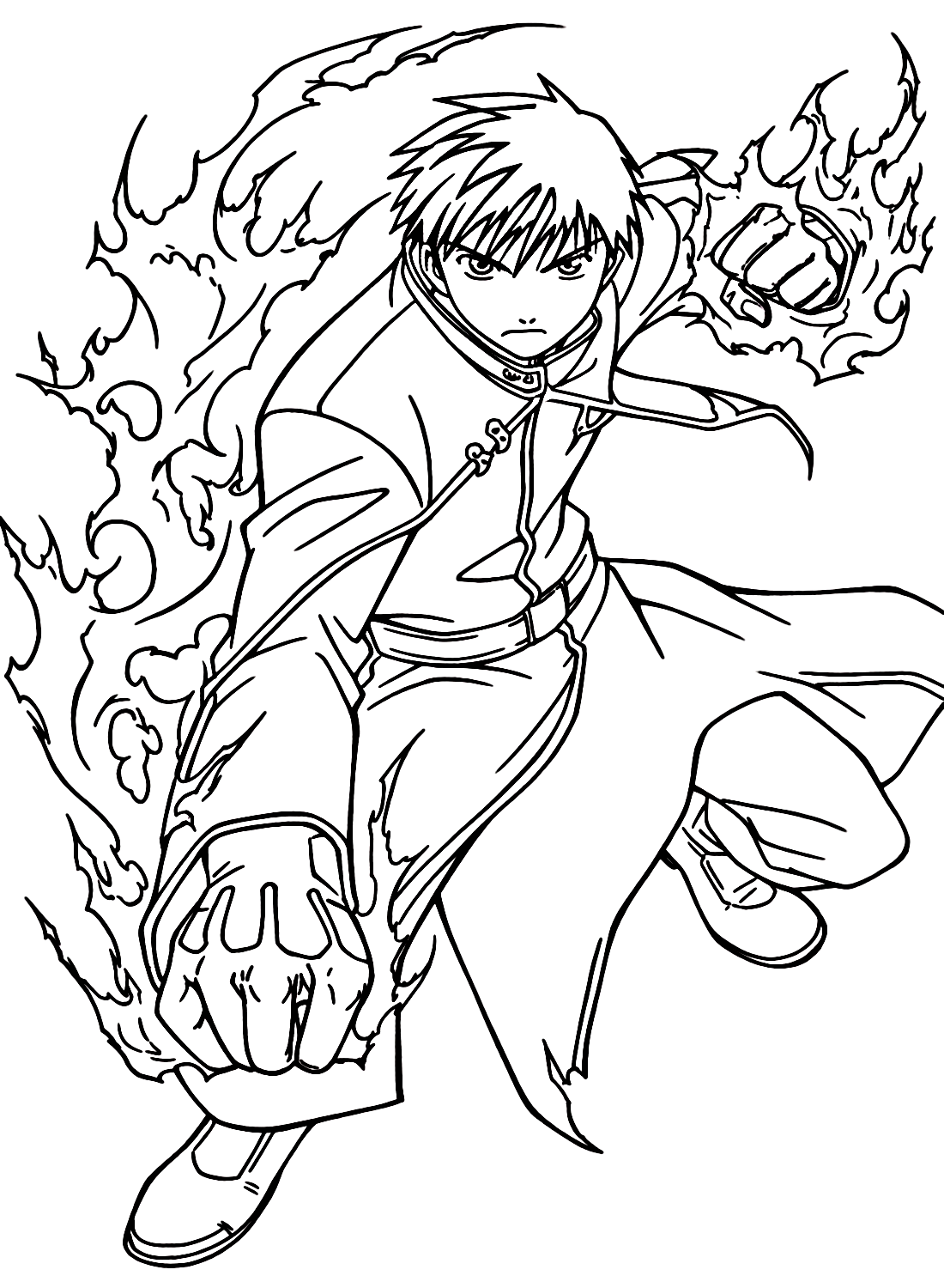 Roy Mustang in Action To Color from Roy Mustang
