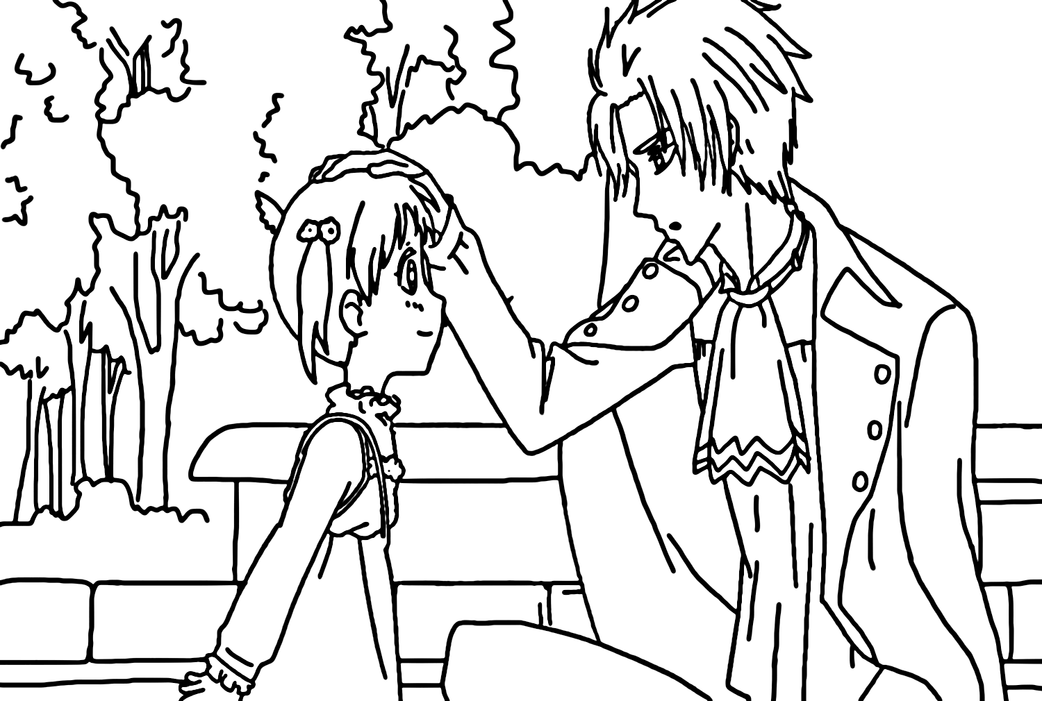 Ruri and Usui Coloring Page from Takumi Usui