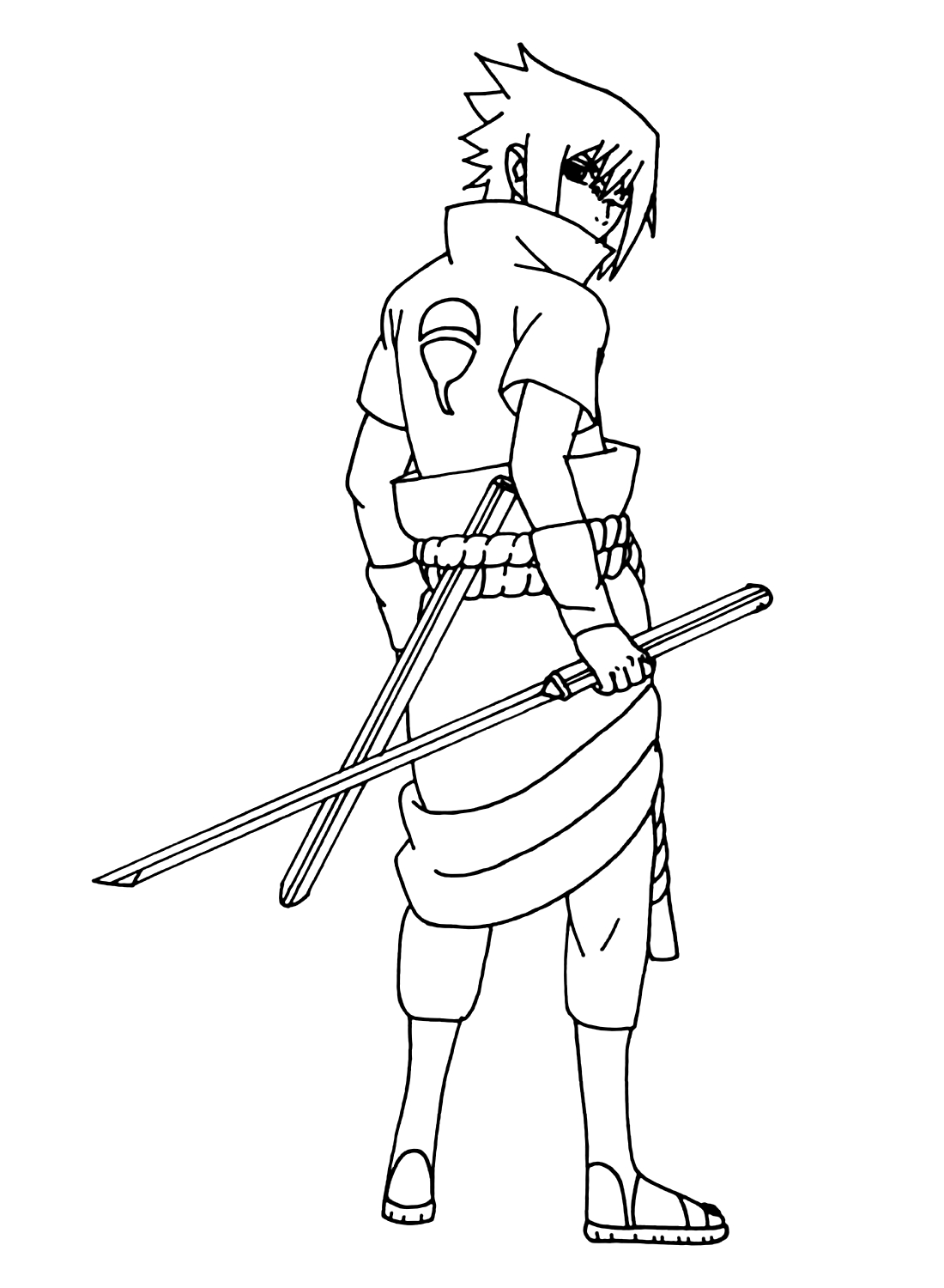 Sasuke hugs Sakura Coloring Pages - Free Printable Coloring Pages