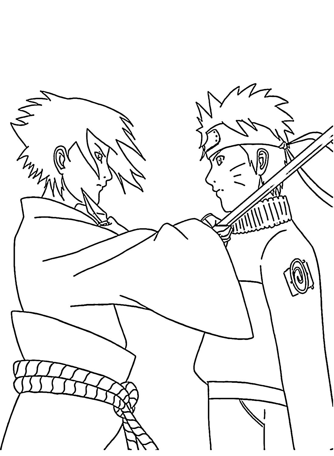Sasuke e Naruto da colorare di Sasuke
