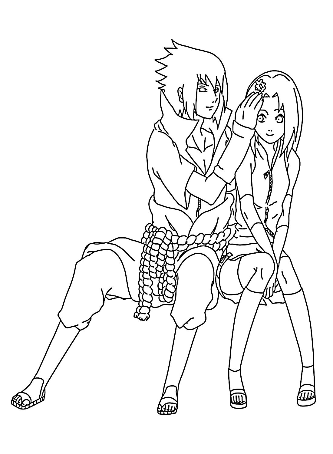 Sasuke en Sakura kleurplaten van Sasuke