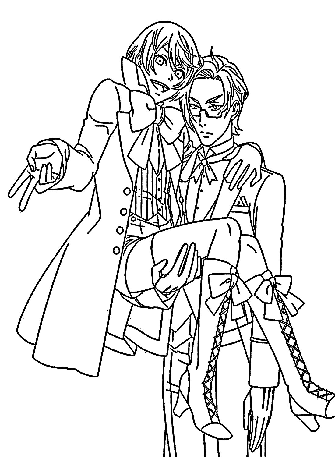 Coloriage Sebastian et Ciel de Sebastian Michaelis