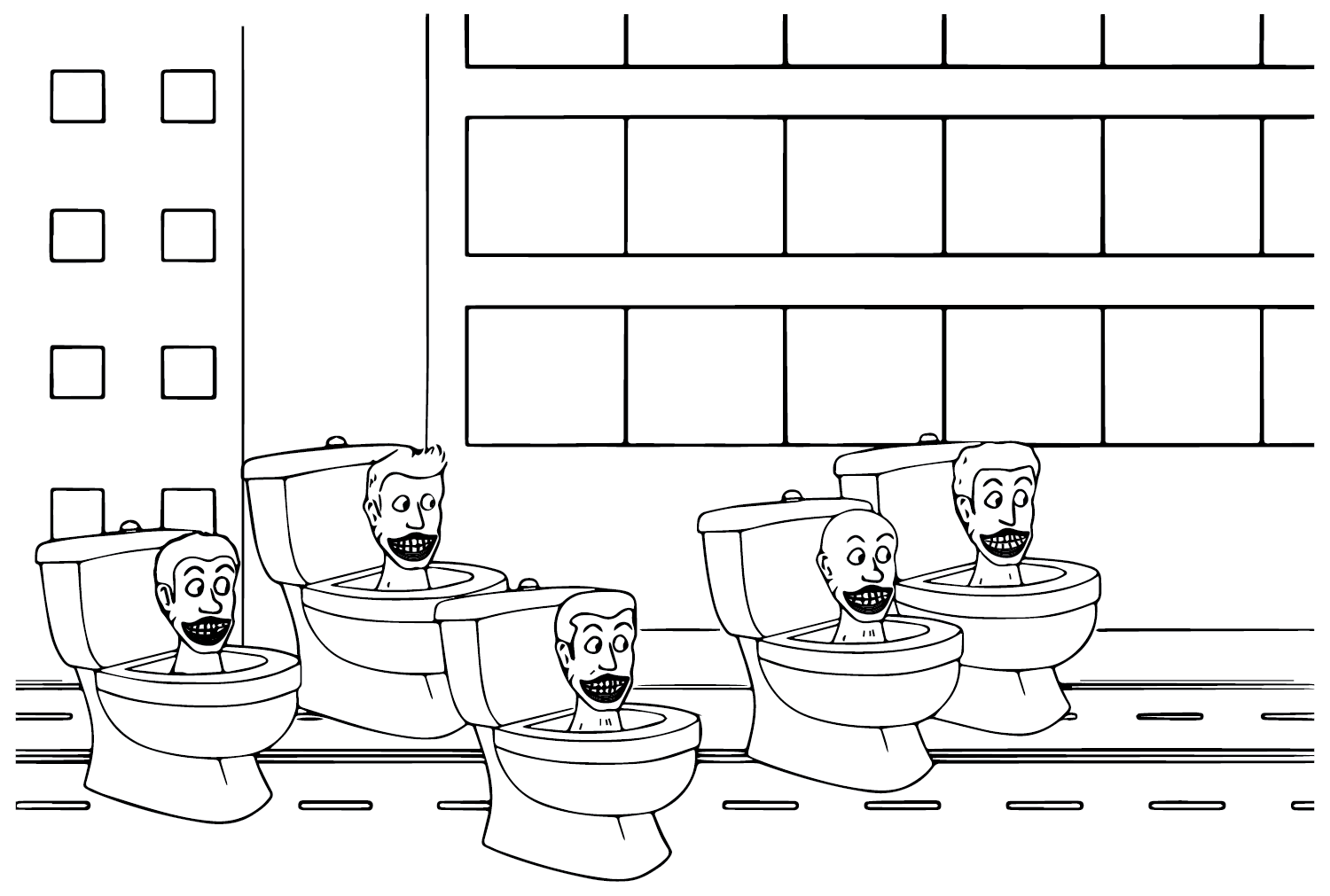 Skibidi Toilet Coloring Page Pictures
