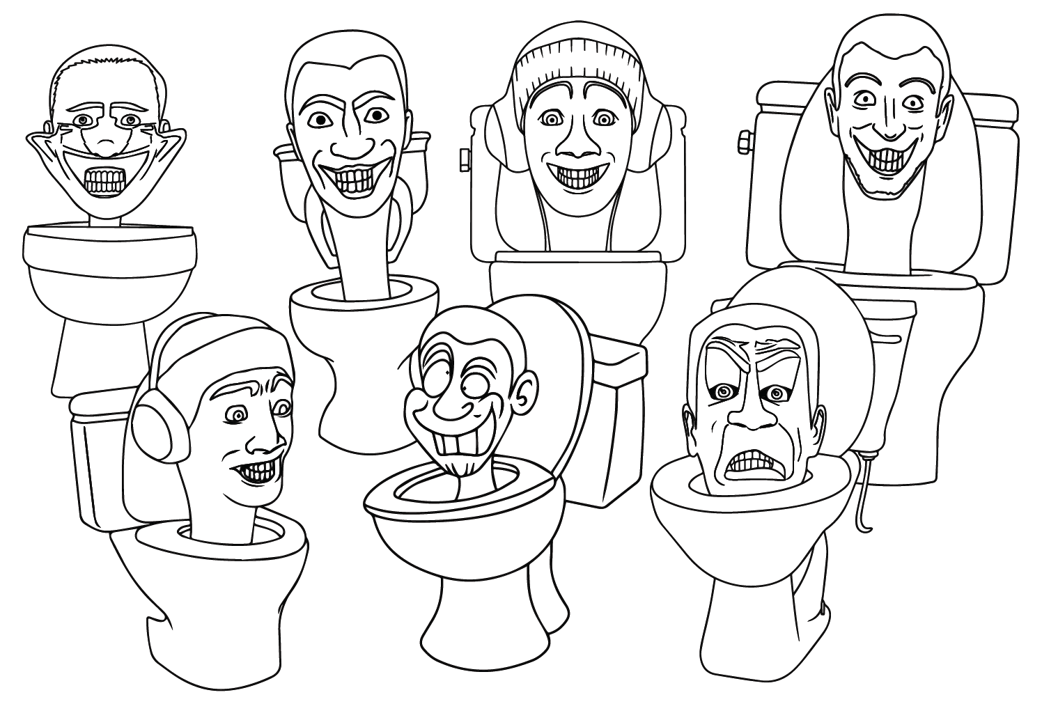 Skibidi Toilet Coloring Page