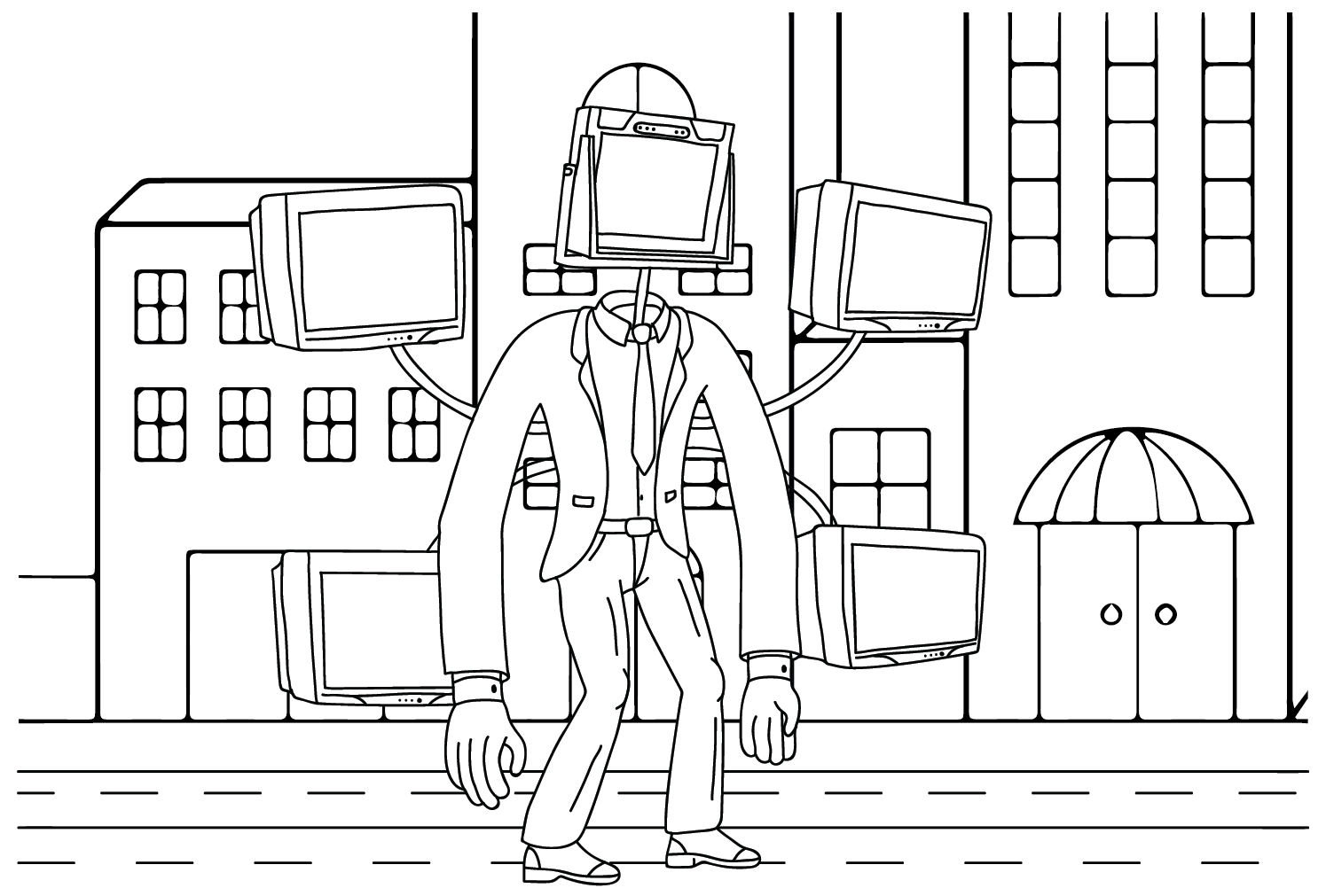 Skibidi Toilet Boss TV Man Coloring Page Download Print Or 54 OFF